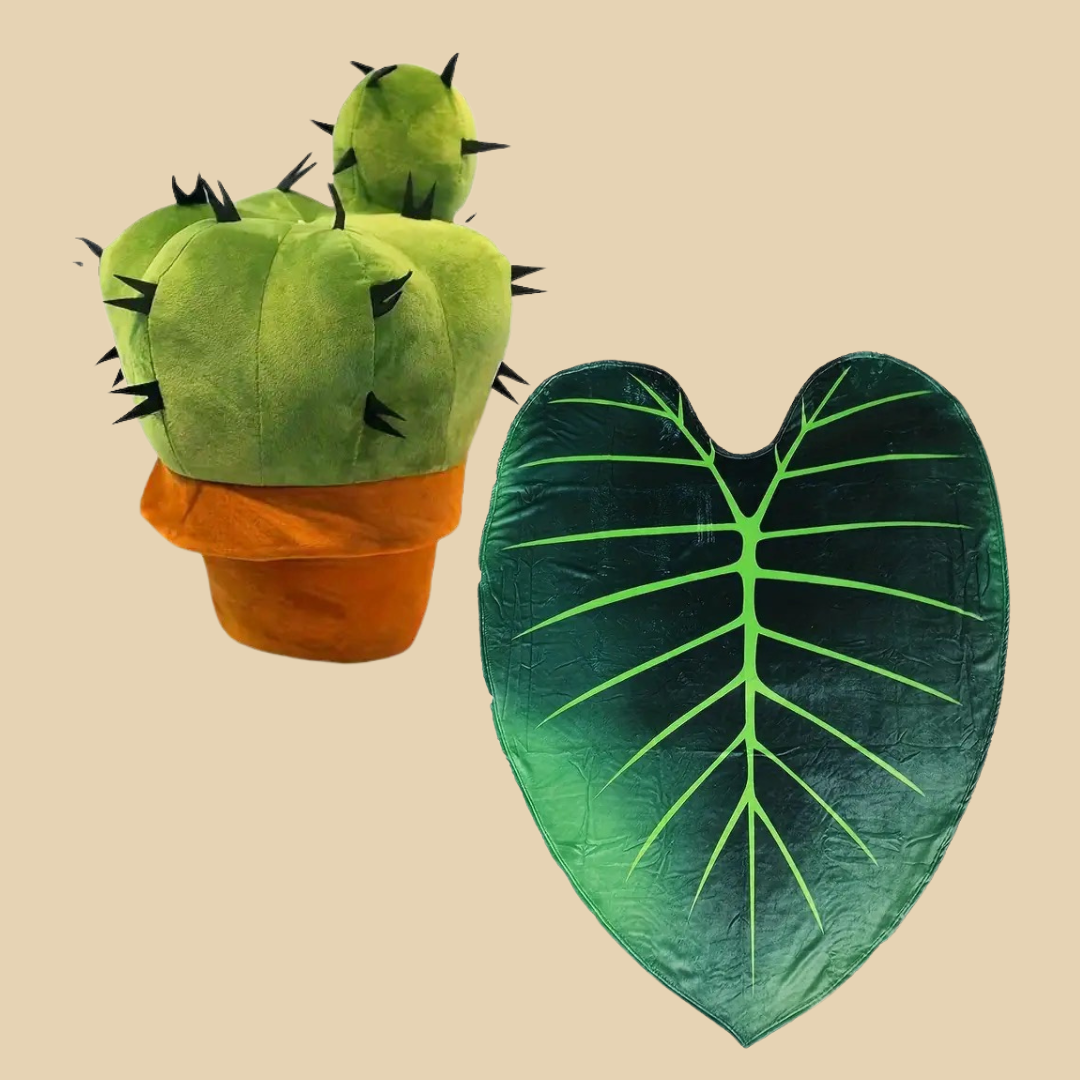 Peluche Cactus + Cobija Alocasia